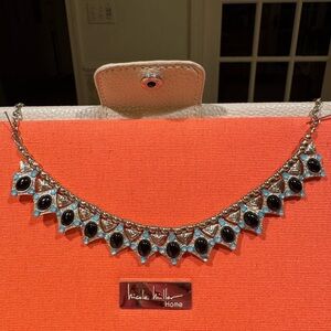 Elegant statement necklace. Cleopatra style black. Gold and tourquise colors.